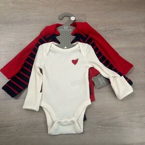 GAP White Onesie with Red Heart